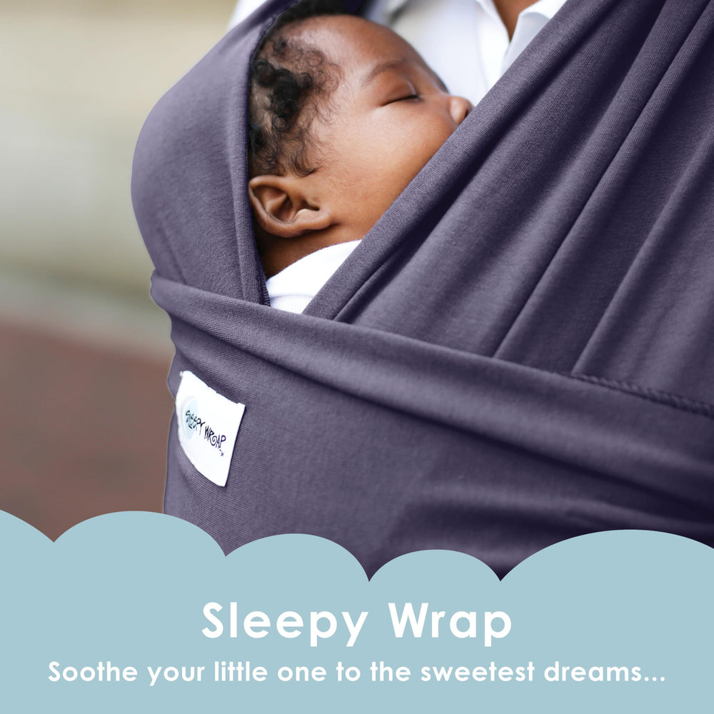 Sleepy Wrap ergonomic fit demonstrates customizable support for caregiver and baby.