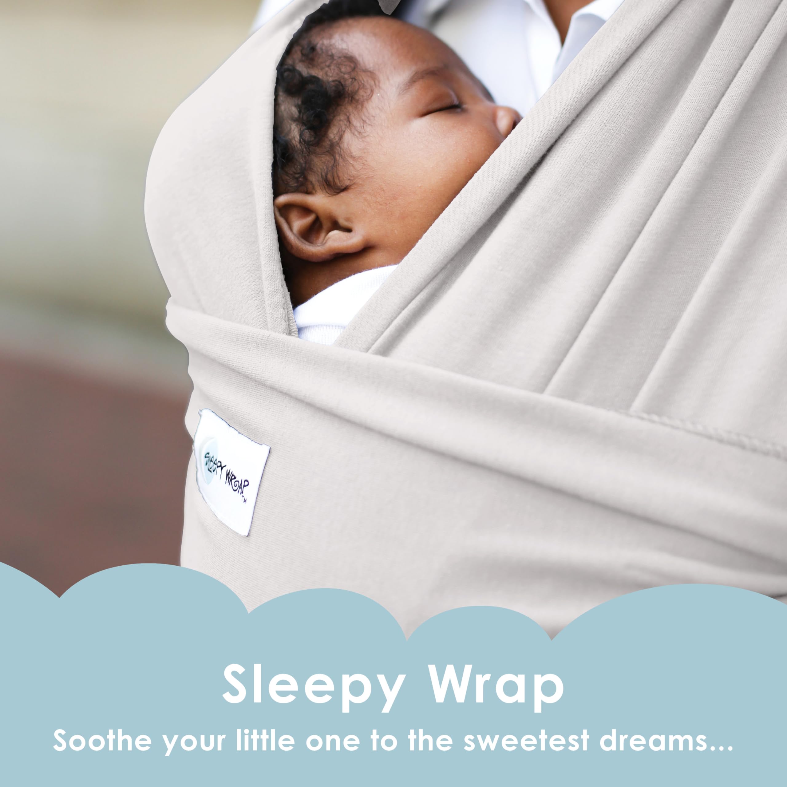 Sleepy Wrap ergonomic fit distributes baby’s weight to reduce shoulder strain during wear.