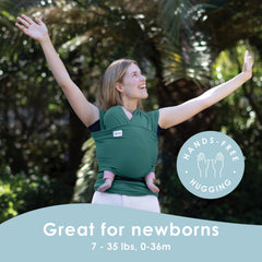 Sleepy Wrap newborn-to-toddler 7-35lbs demonstrates versatile wear from day one.