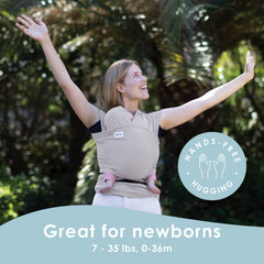 Sleepy Wrap supports newborns to toddlers for extended hands-free bonding.