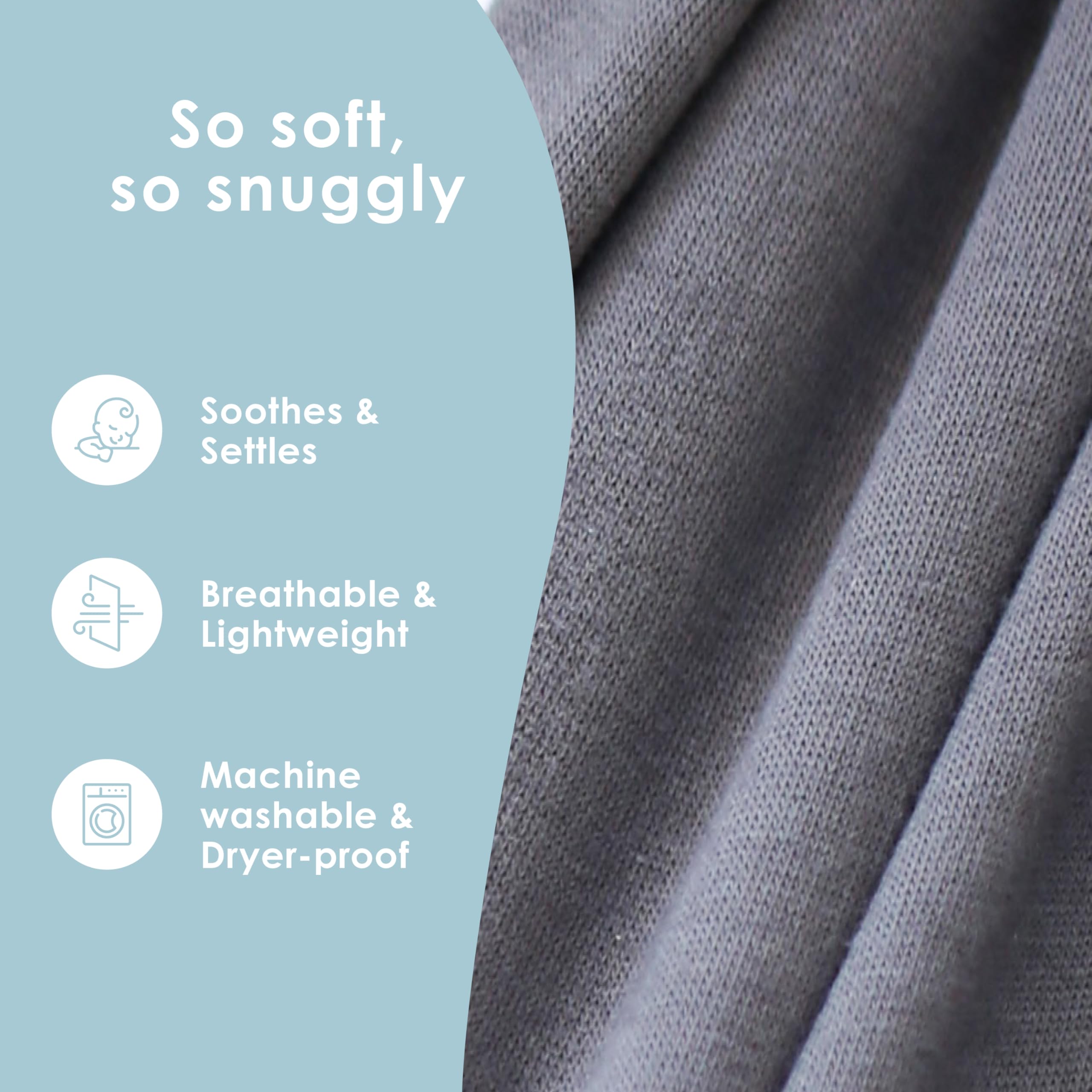Sleepy Wrap portable washable dark gray for easy on-the-go use.