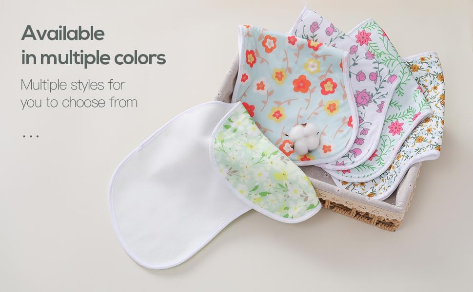 sleepyturtle baby burp cloths in use during feeding for drool and spill control