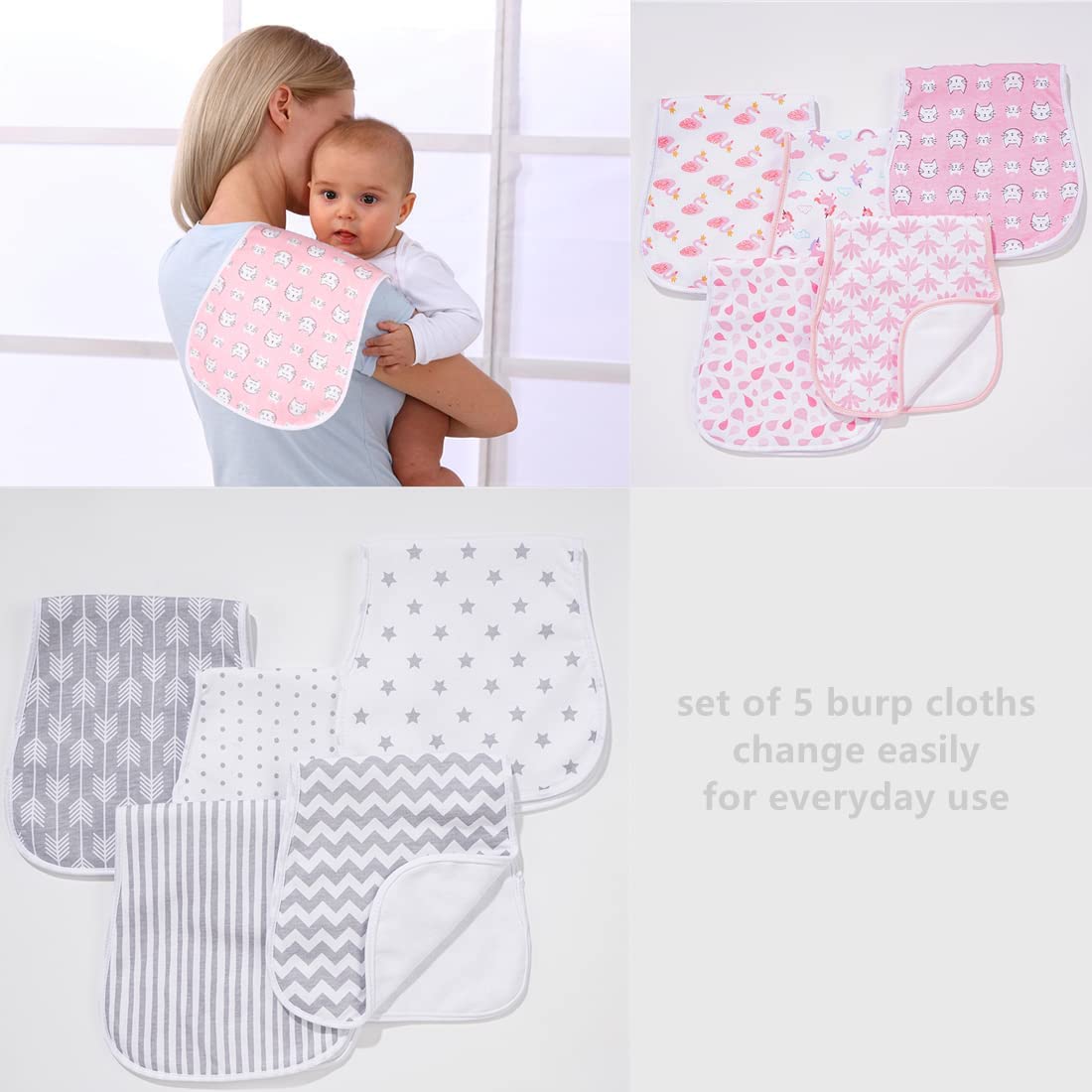 Sleepyturtle burp cloth gift pack provides practical newborn essentials for parents.