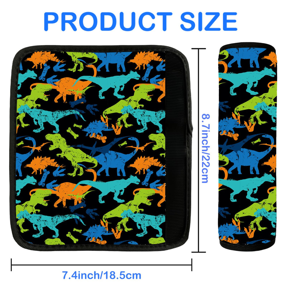 SLEILIN seat belt cover dinosaur black adjustable Velcro for universal fit