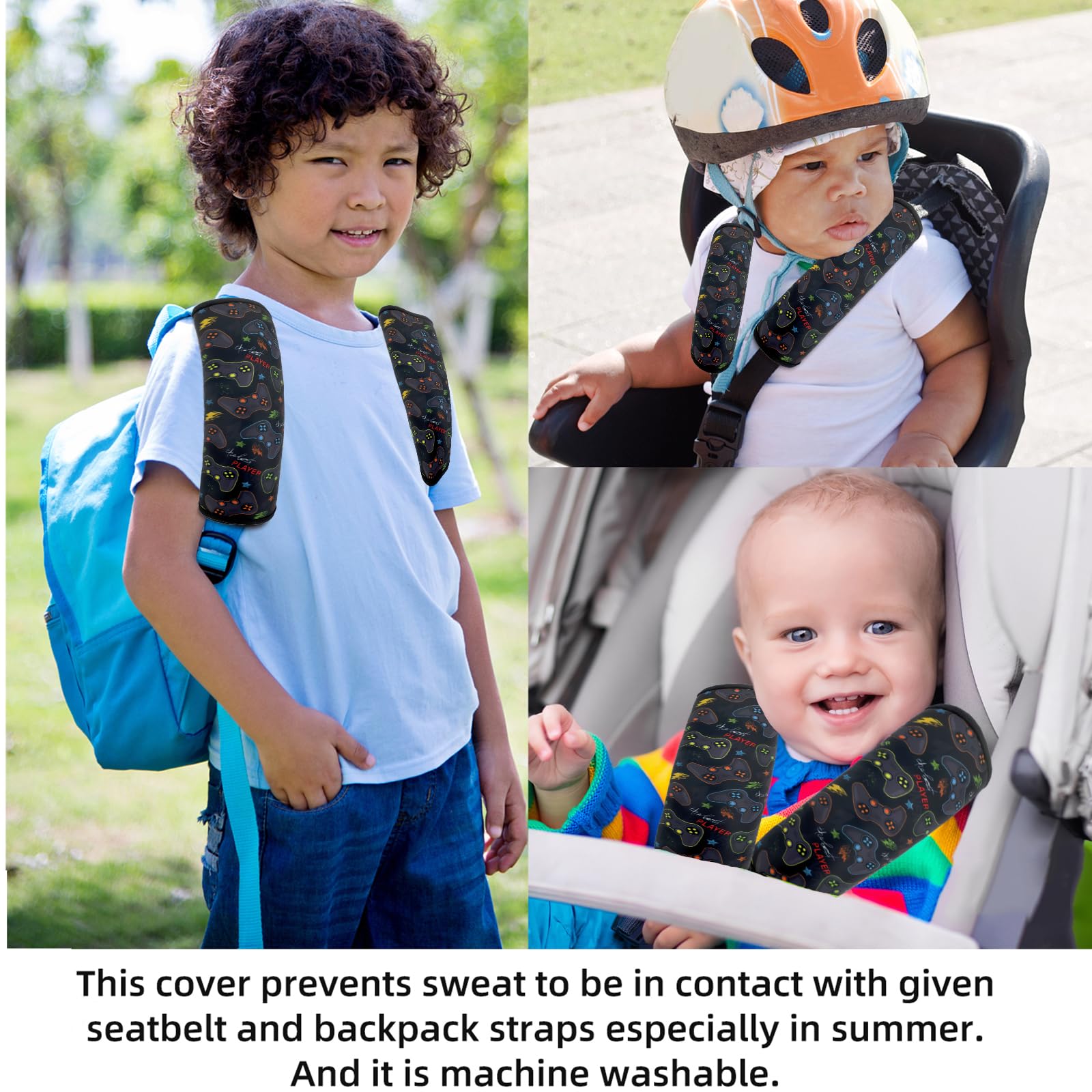 SLEILIN kid using seat belt cover during car ride for comfort