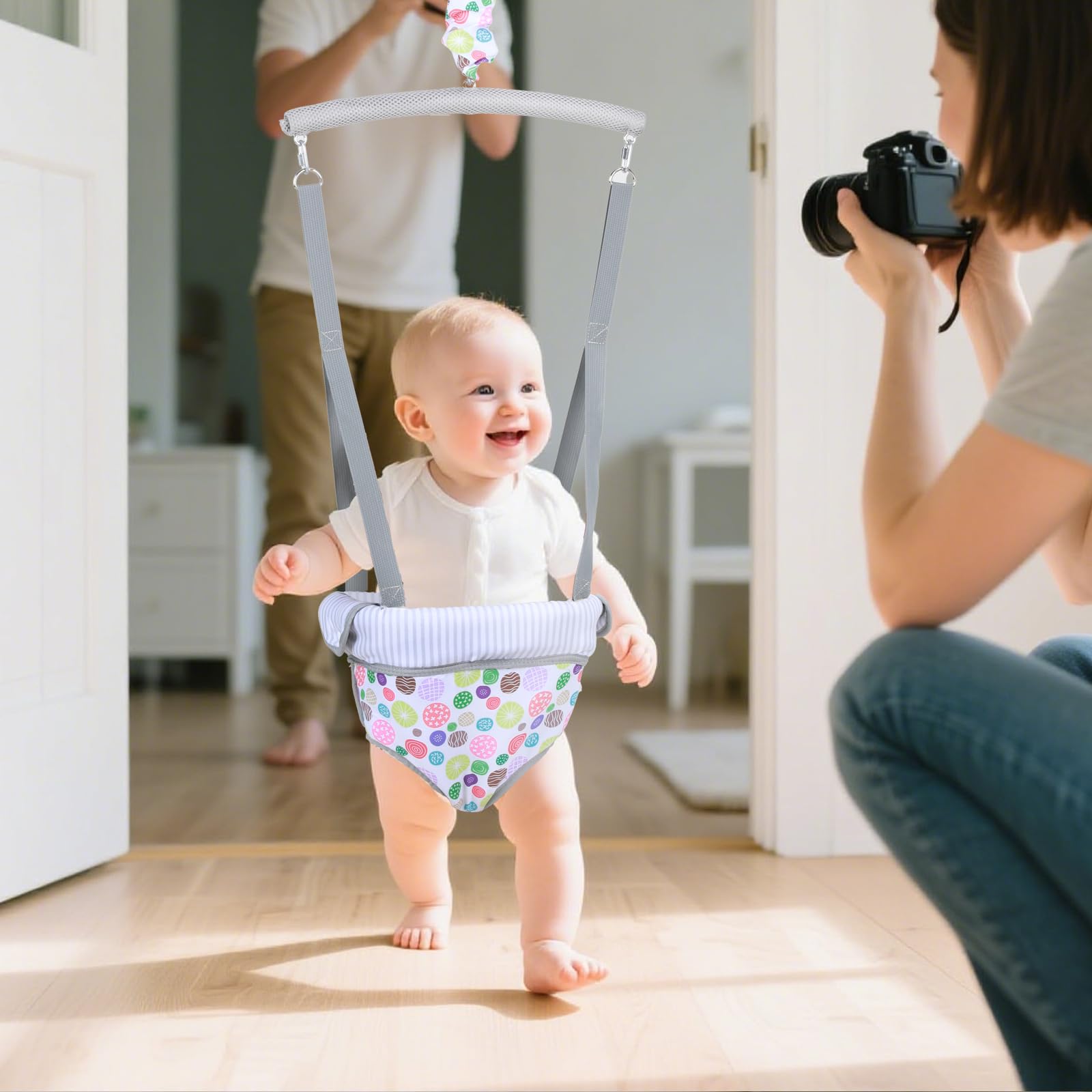 Slevoo Baby Jumper activities play scene highlights engaging movement for motor exploration.