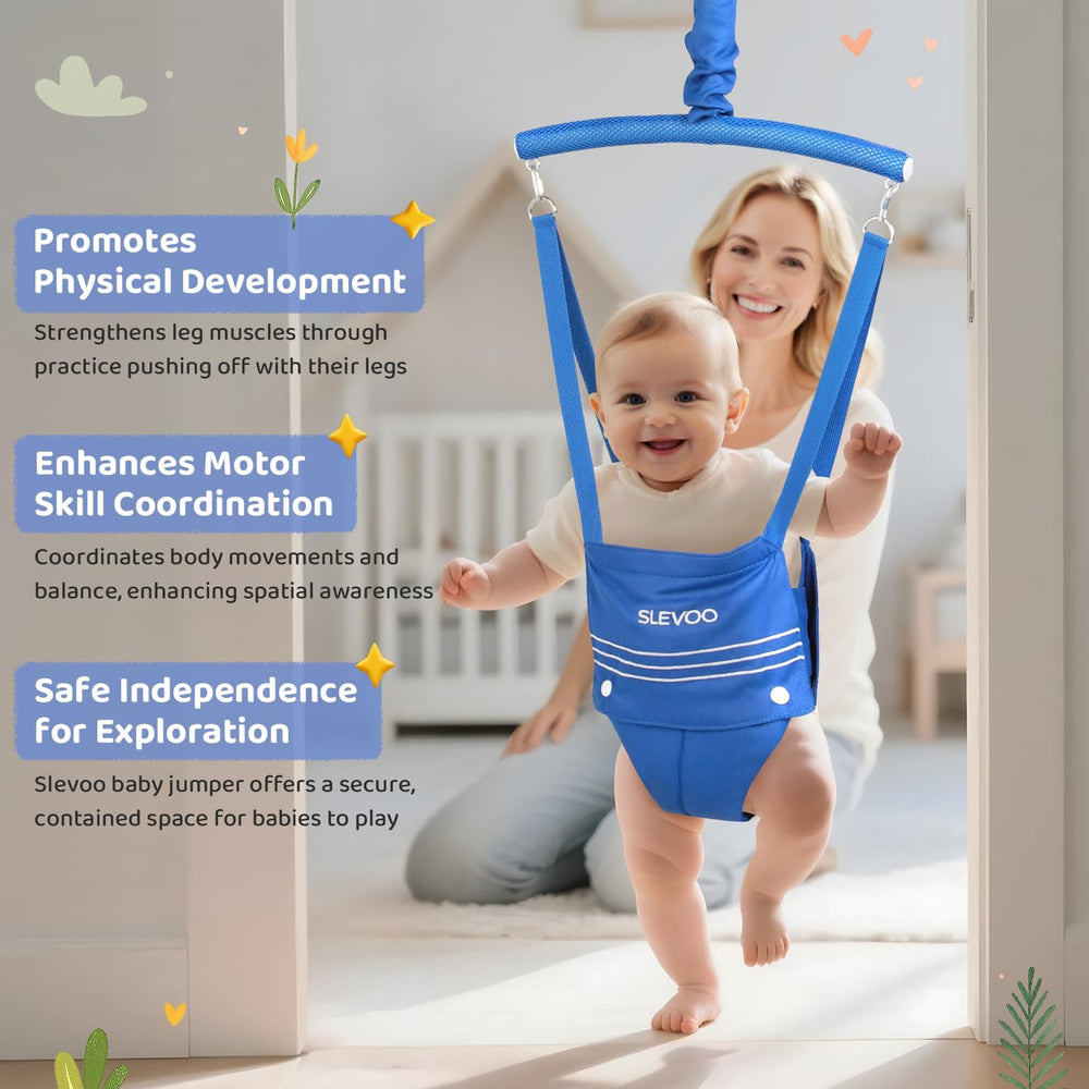 Slevoo Baby Jumper blue color adds a cheerful touch during playtime