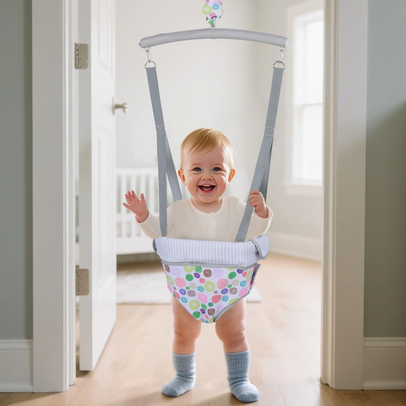 Slevoo Baby Jumper compact-storage illustrates easy-to-store design after use.