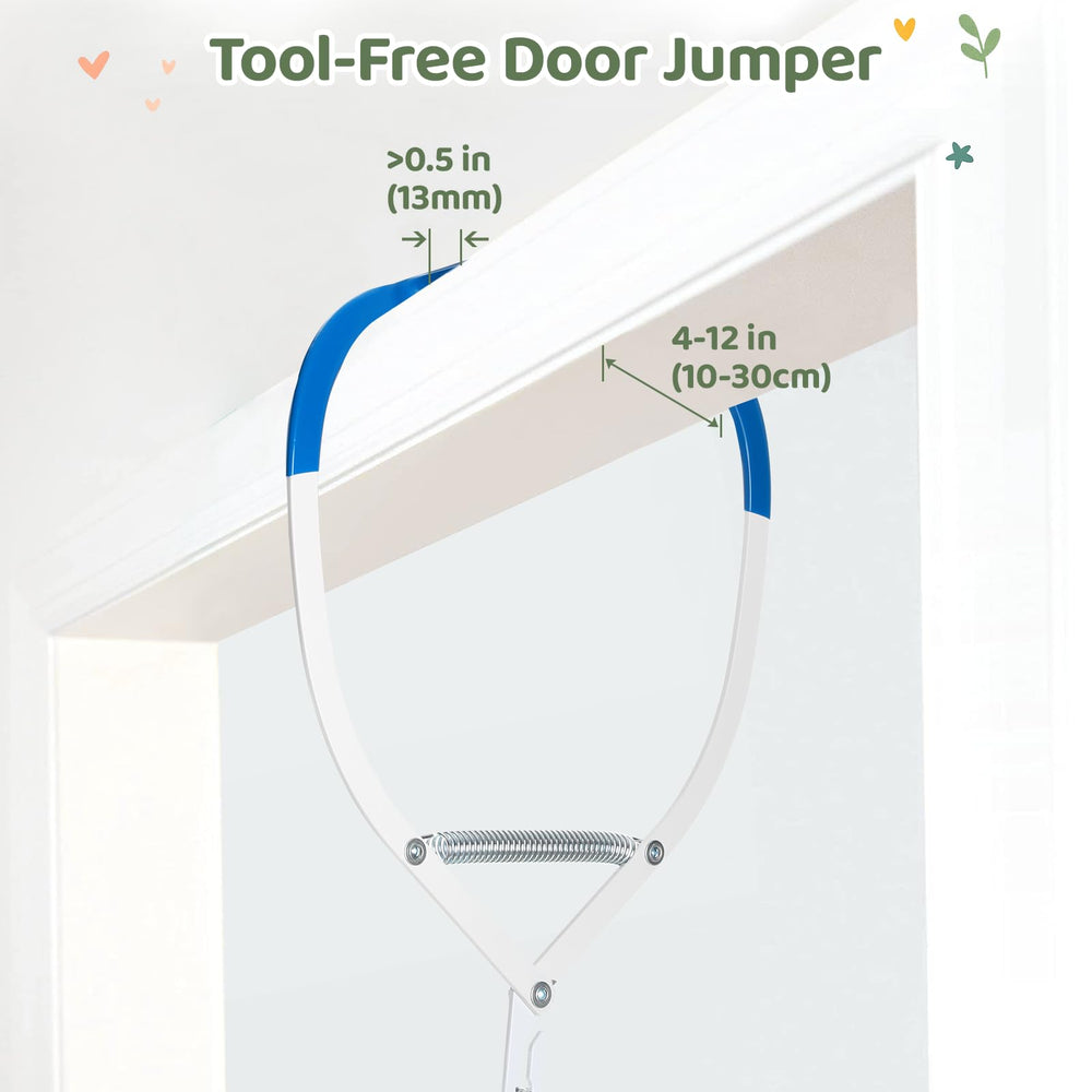 Slevoo Baby Jumper door-clamp-secure shows stable attachment to doorway for safe play.