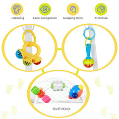 Slevoo Baby Jumper play tray showcases engaging visuals and tactile exploration.