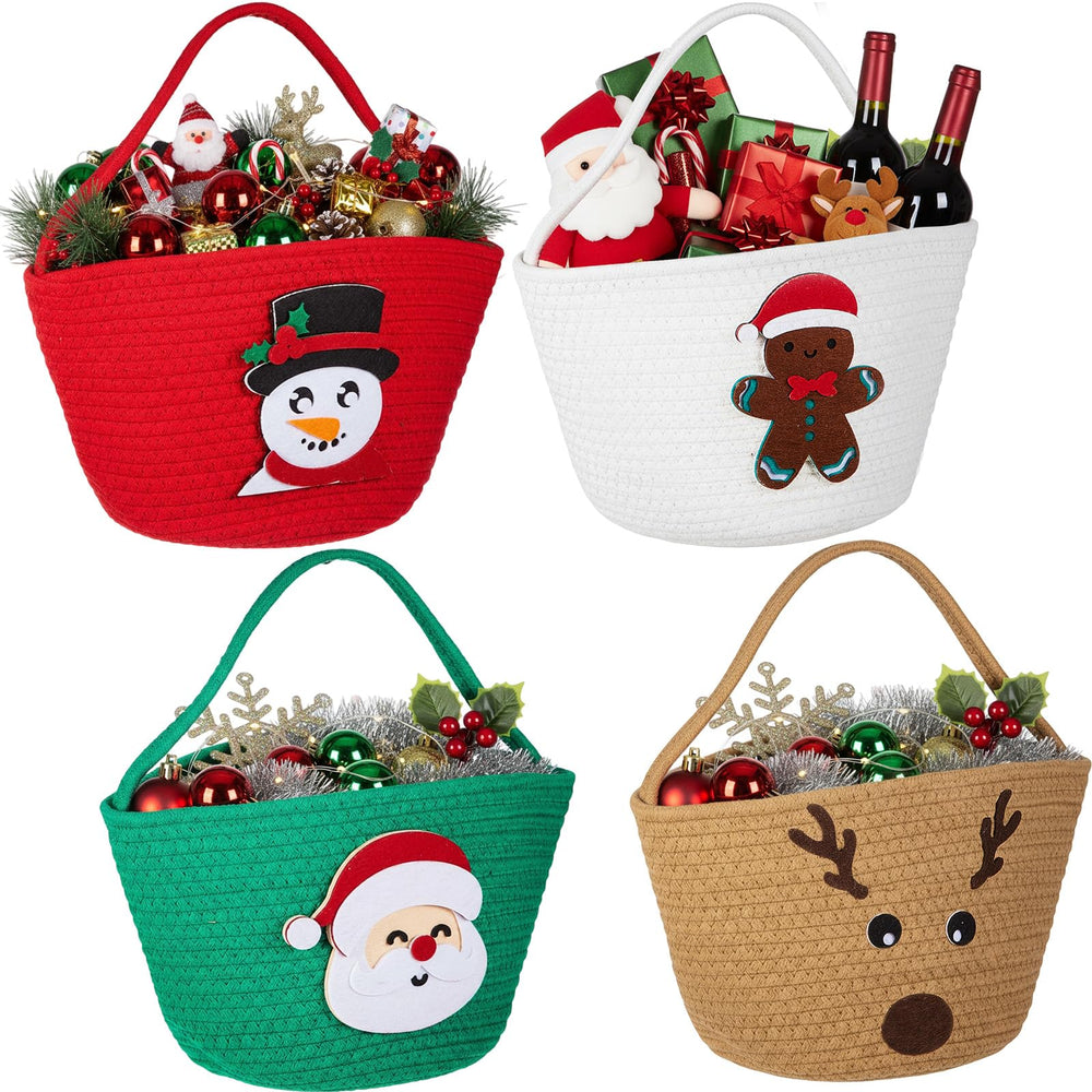 Sliner Christmas woven basket gingerbread pattern, ideal for gifting and festive display.