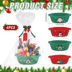 Sliner Christmas woven baskets close-up shows sturdy cotton rope and durable construction
