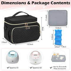 SLINRKE Spectra bag compartments highlight organized storage for accessories and milk bags.