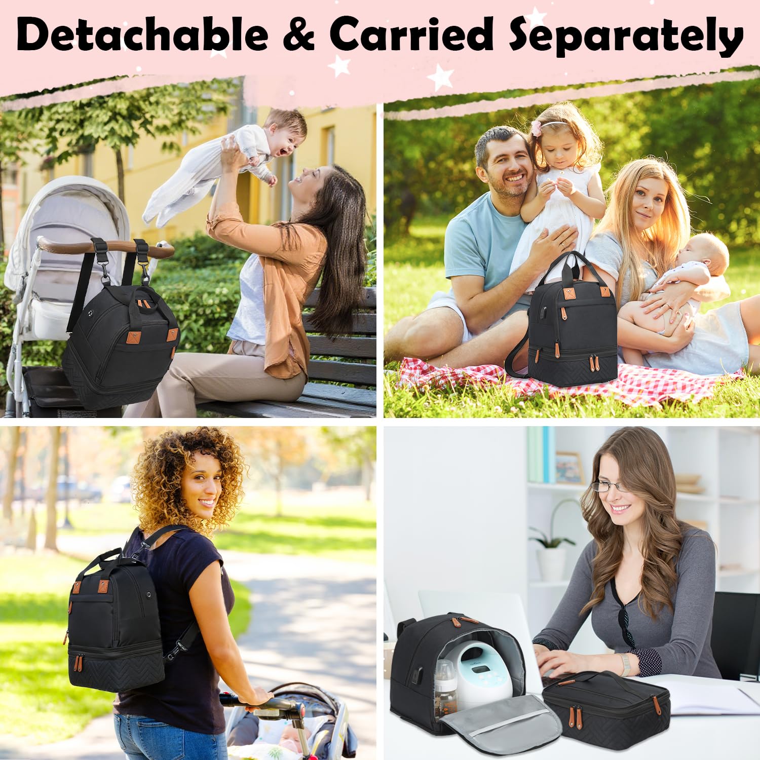 SLINRKE Spectra bag removable strap offers versatile carrying for travel.