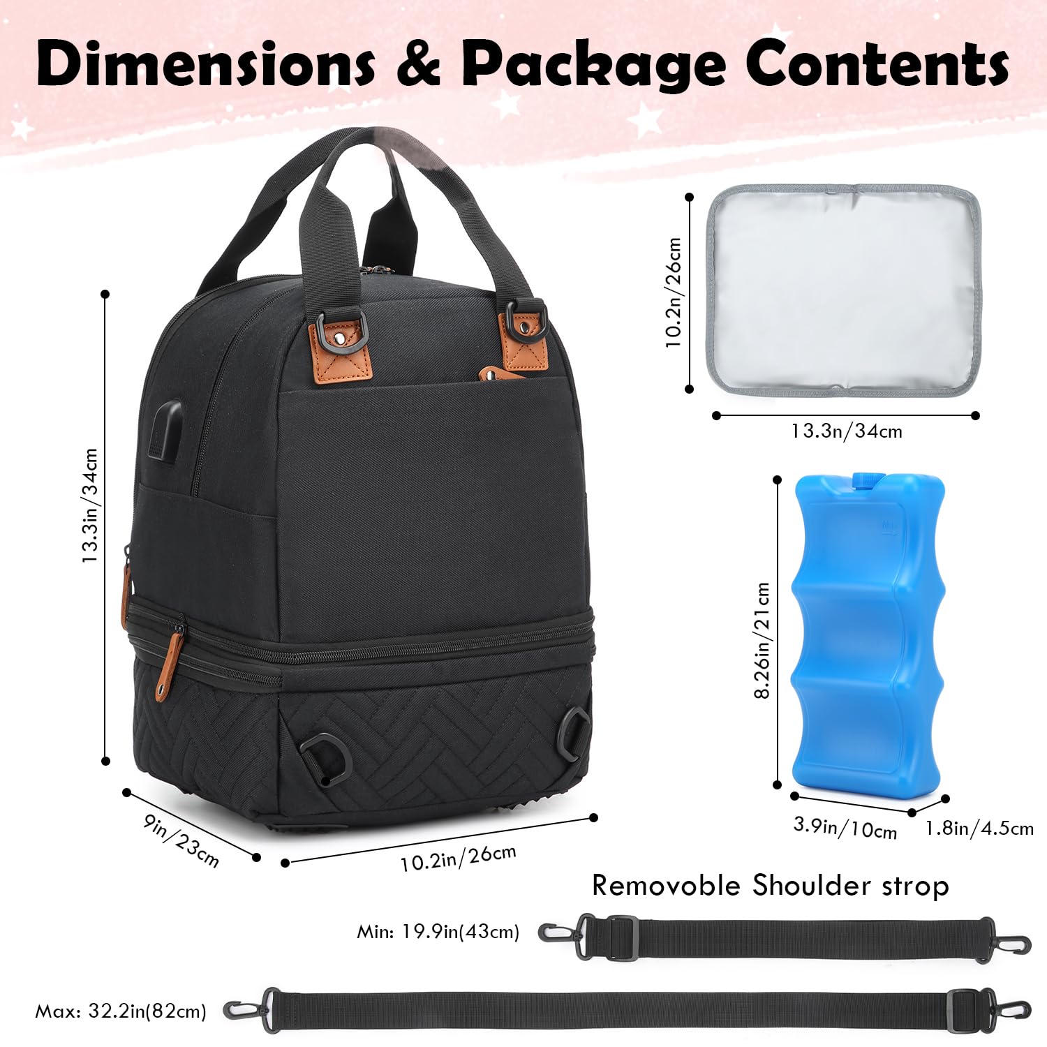 SLINRKE Spectra bag two-layer design separates gear and milk cooler.