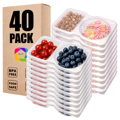 SLMT snack container double-compartment lid close-up for organized on-the-go meals