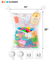 Slonser baby bath toy net neatly holds toys while drying and waiting for next use