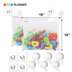 Slonser toddler shower caddy hanging bin mounted for easy reach.