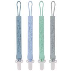 Slotic 4-pack pacifier clips with dinosaur beads keep pacifiers secure and clean