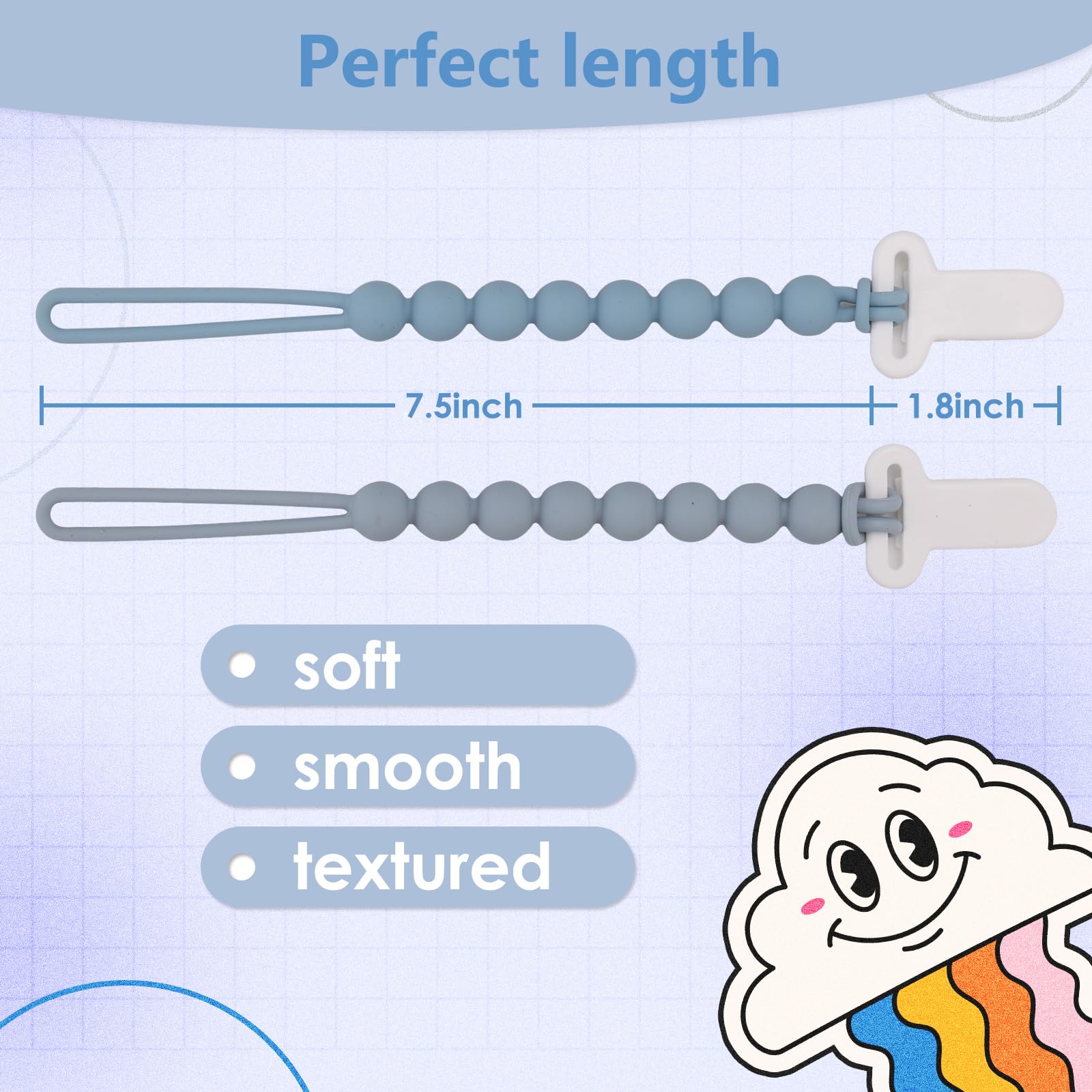 Slotic pacifier clip on the go keeps pacifier within reach.