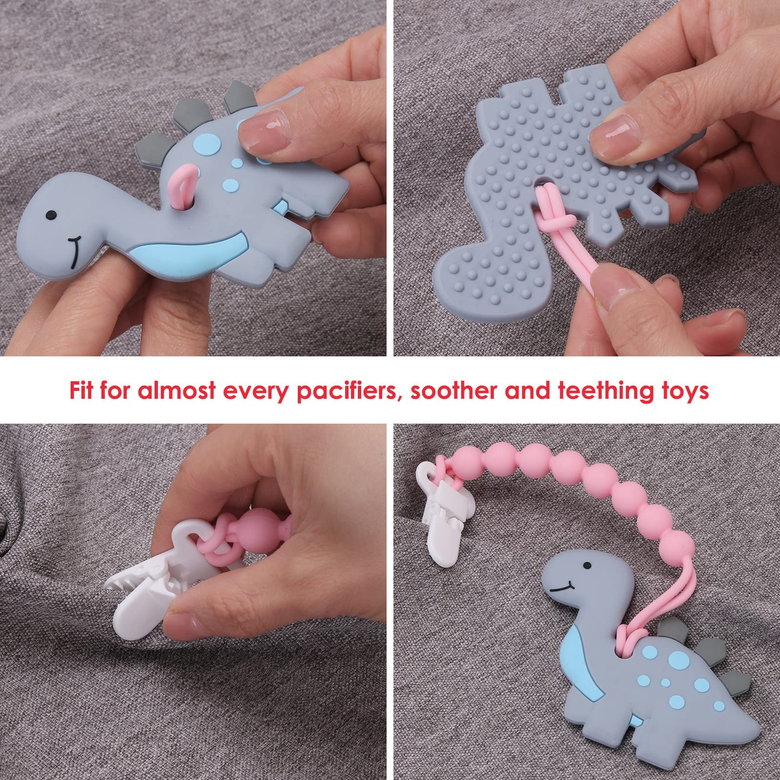 Slotic pacifier clip pink four-pack packaging highlights value and convenience.