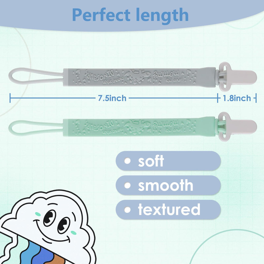 Slotic silicone beads soothe teething with textured relief on the clip