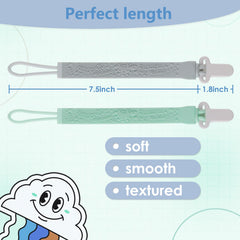Slotic silicone beads soothe teething with textured relief on the clip