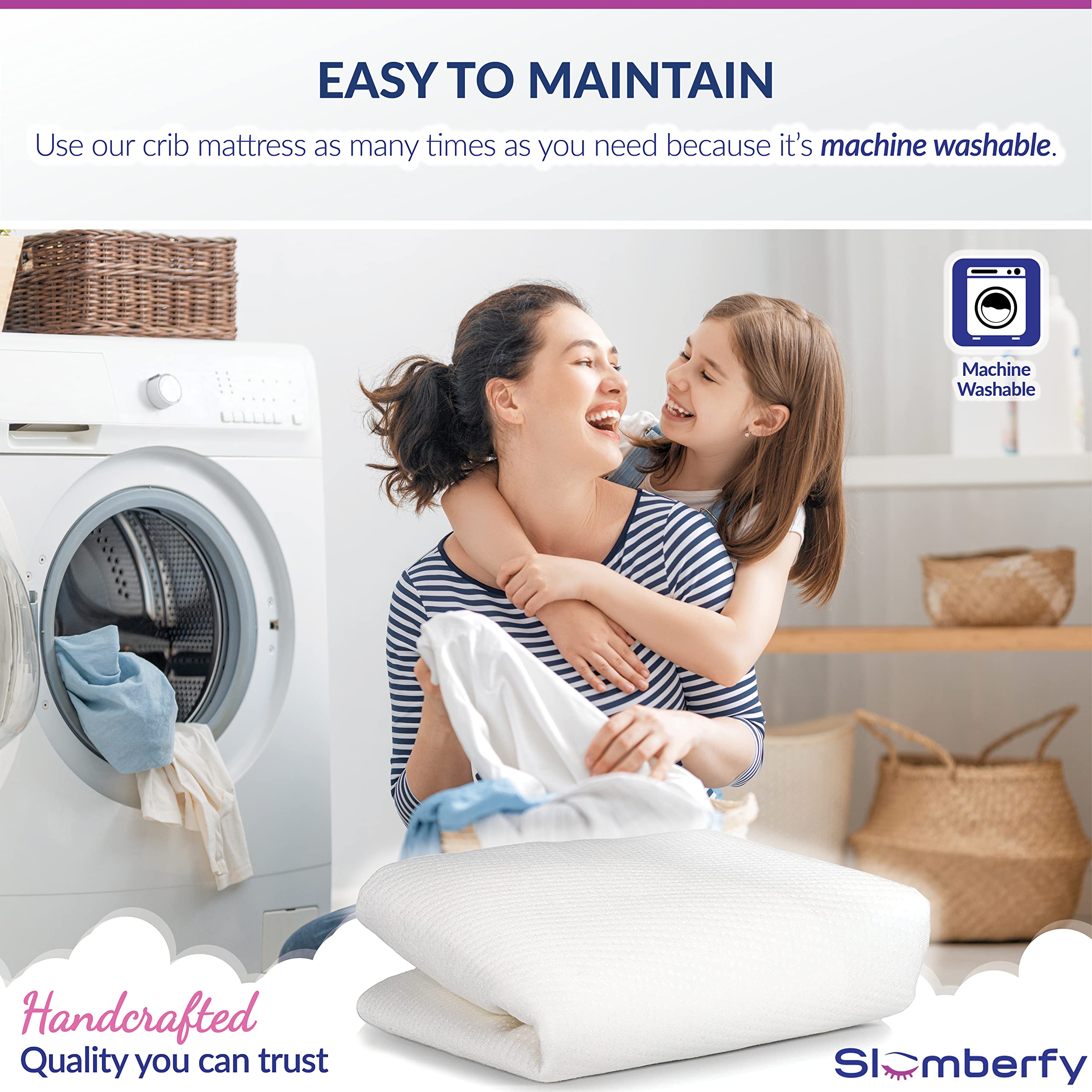 Slumberfy Mom's Choice Award badge signals trusted quality in crib protection.
