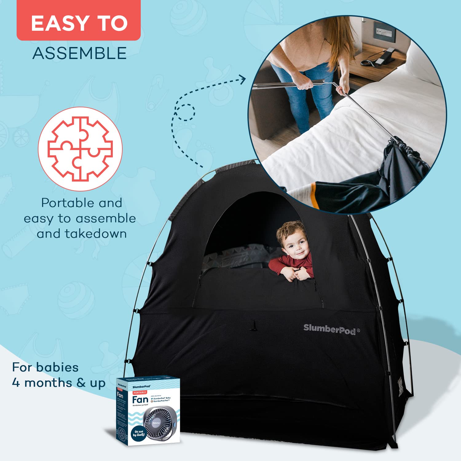 SlumberPod dark sleep space promotes a calmer nap routine