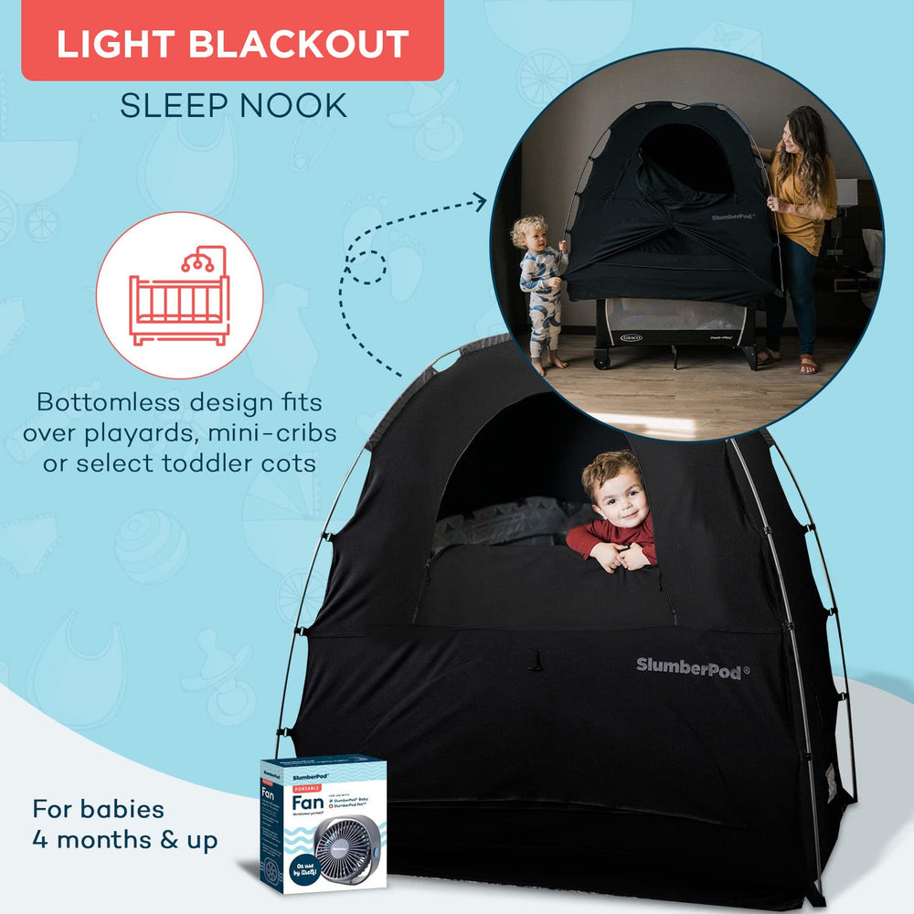 SlumberPod monitor pouch keeps a quick check-in within reach