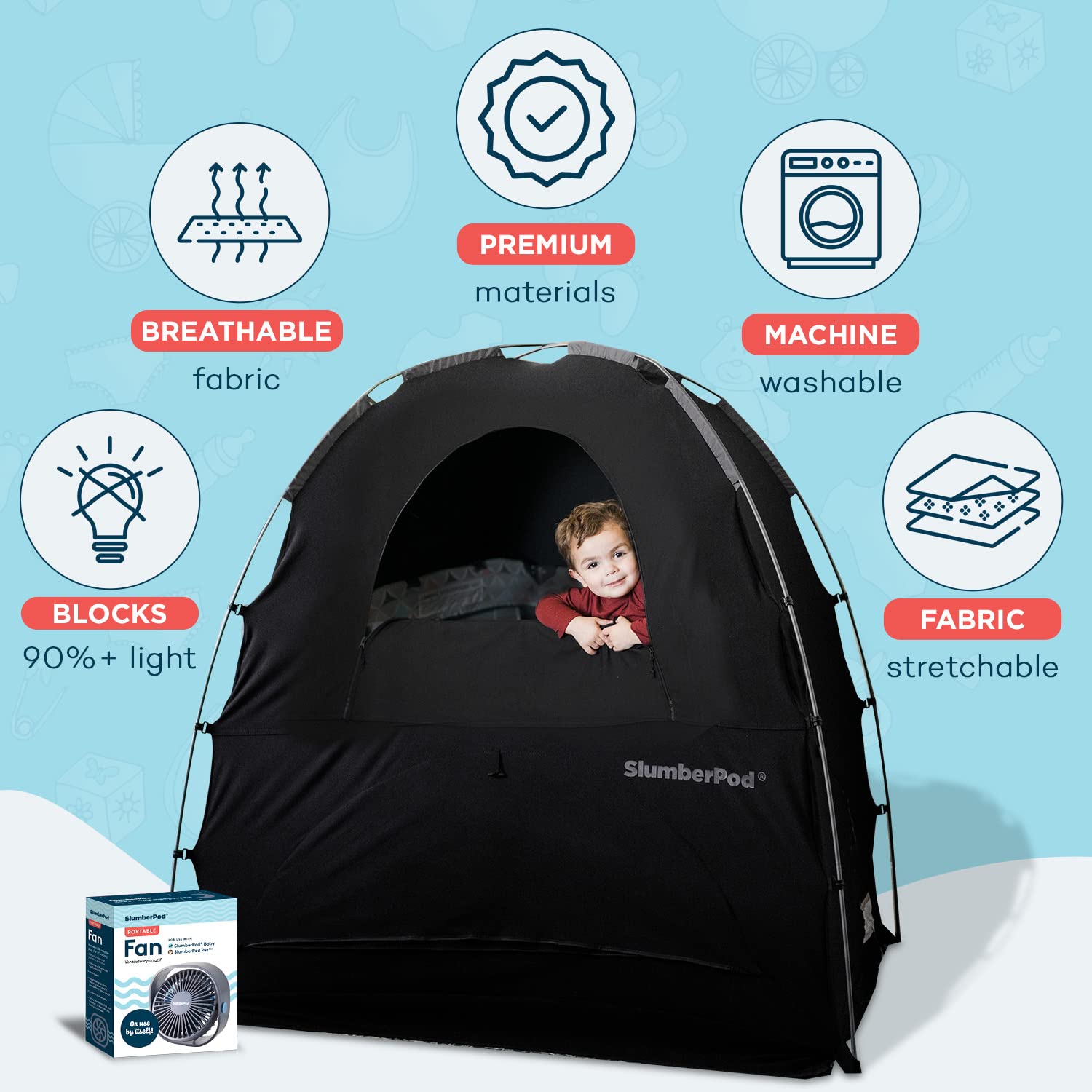 SlumberPod pack n play fit over play yard for travel sleep