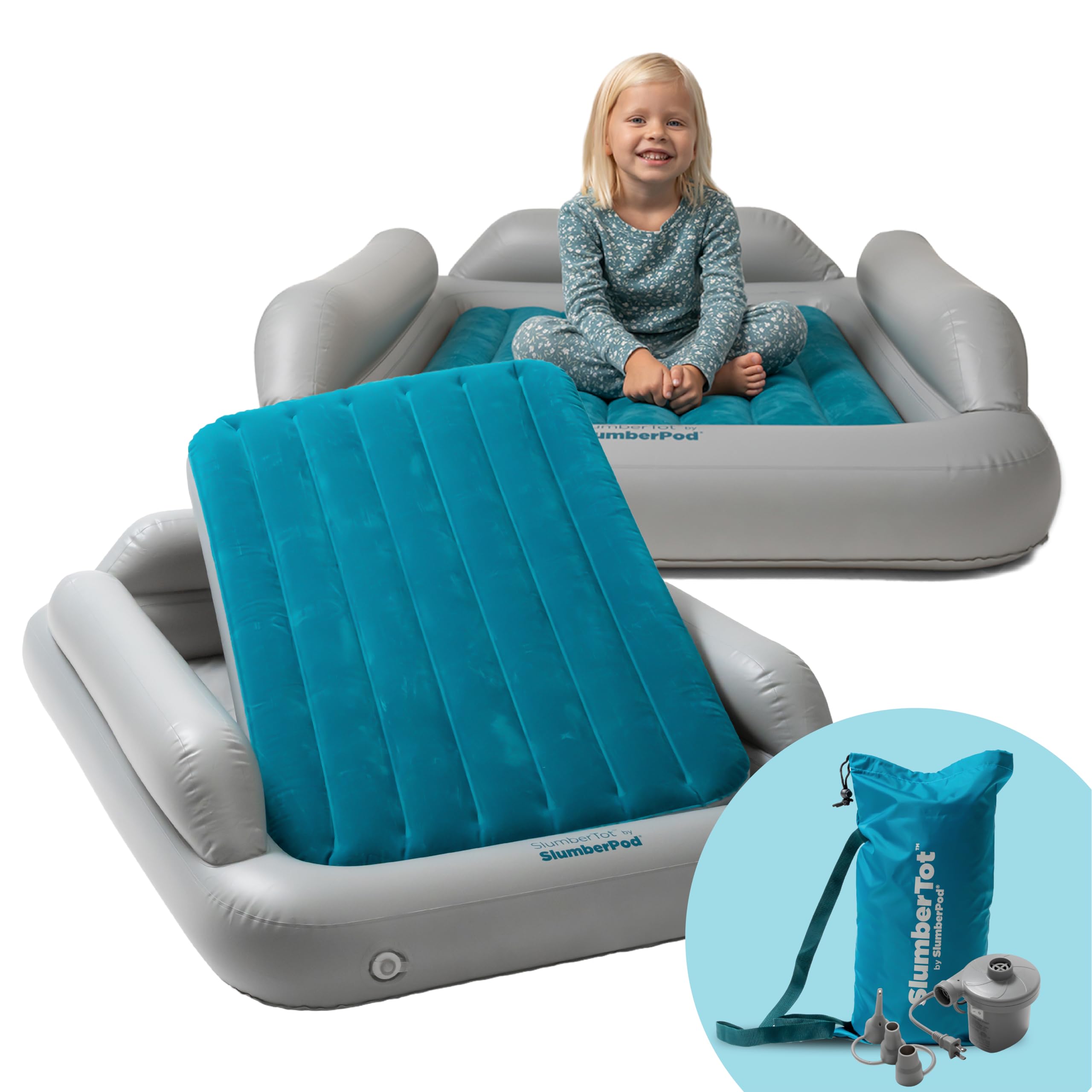 SlumberPod SlumberTot packed in shoulder bag for easy travel