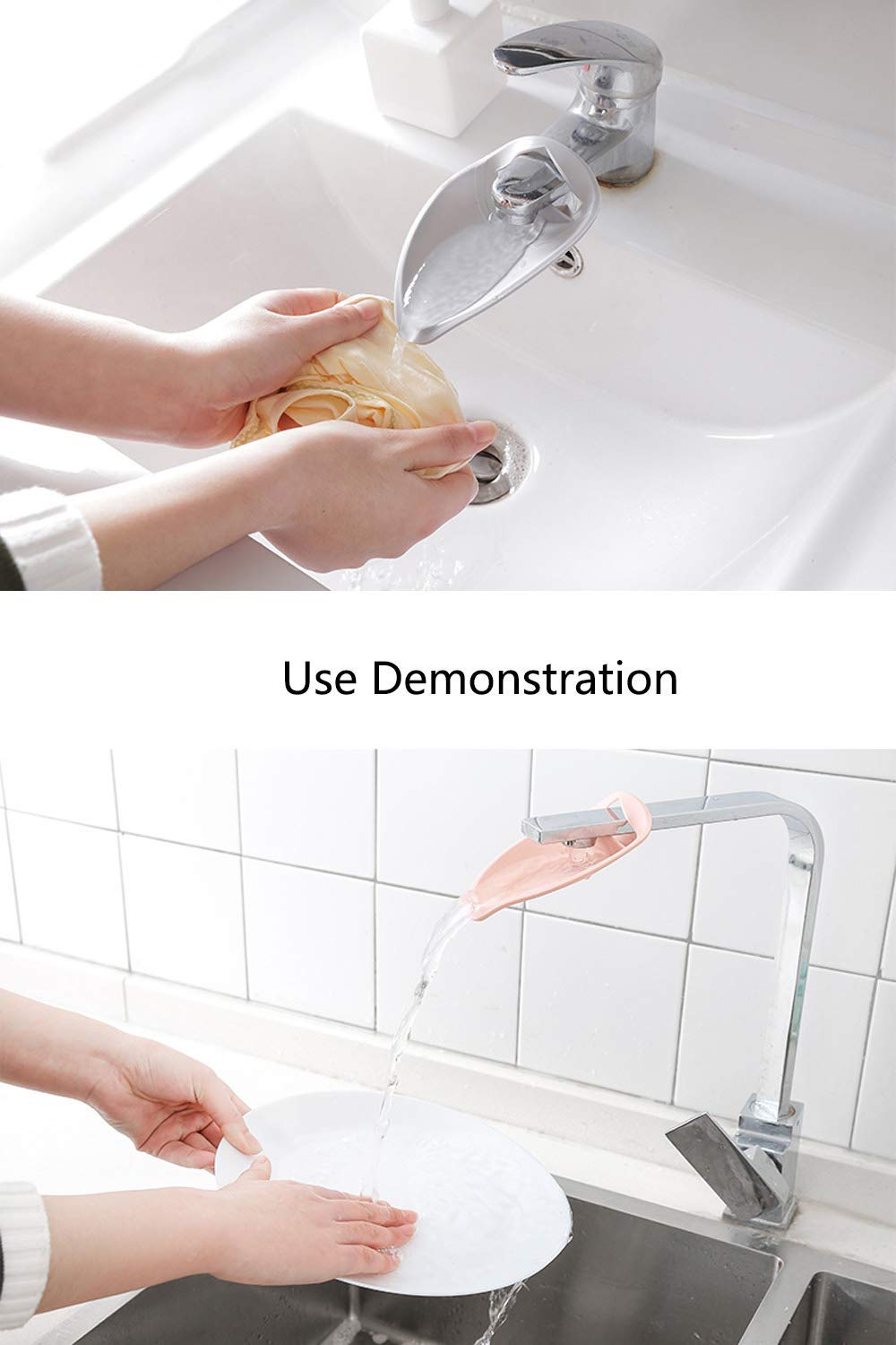 Sluswallow bathroom setup with extenders shows versatile three-pack for multiple baths.