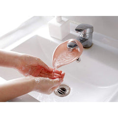 Sluswallow sturdy design promotes safe, stable water flow for toddler handwashing.