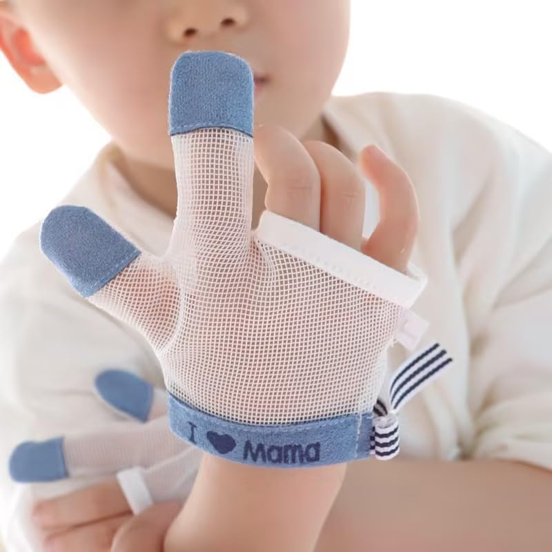 Sluswallow white thumb-sucking glove in use soothing performance during busy days.