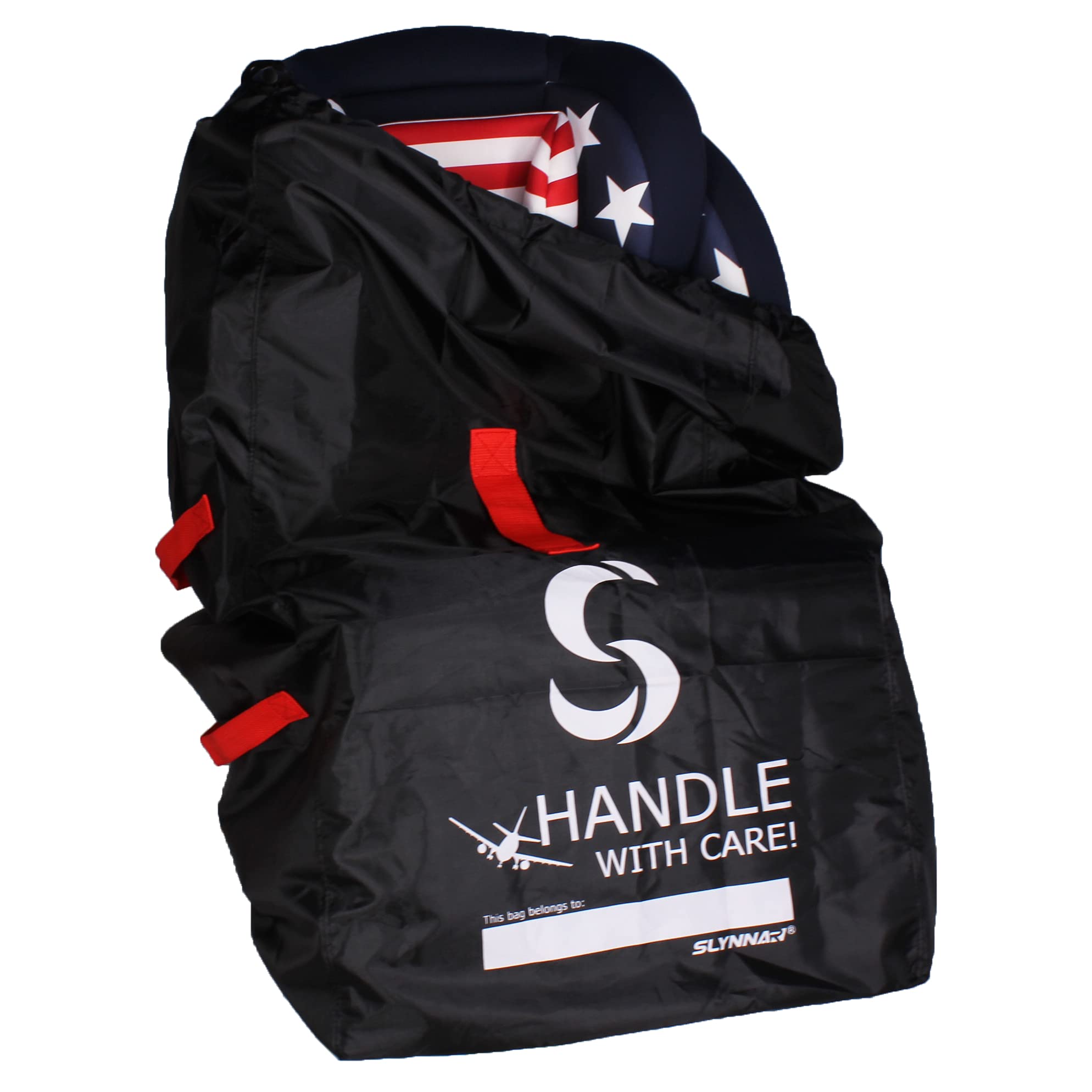 SLYNNAR car seat travel bag front view protects seats during air travel
