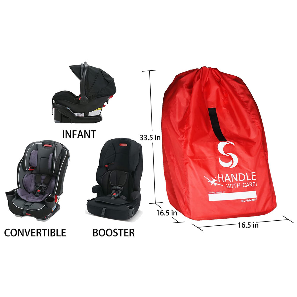 SLYNNAR car seat travel bag packed in carry-on for easy airport transitions