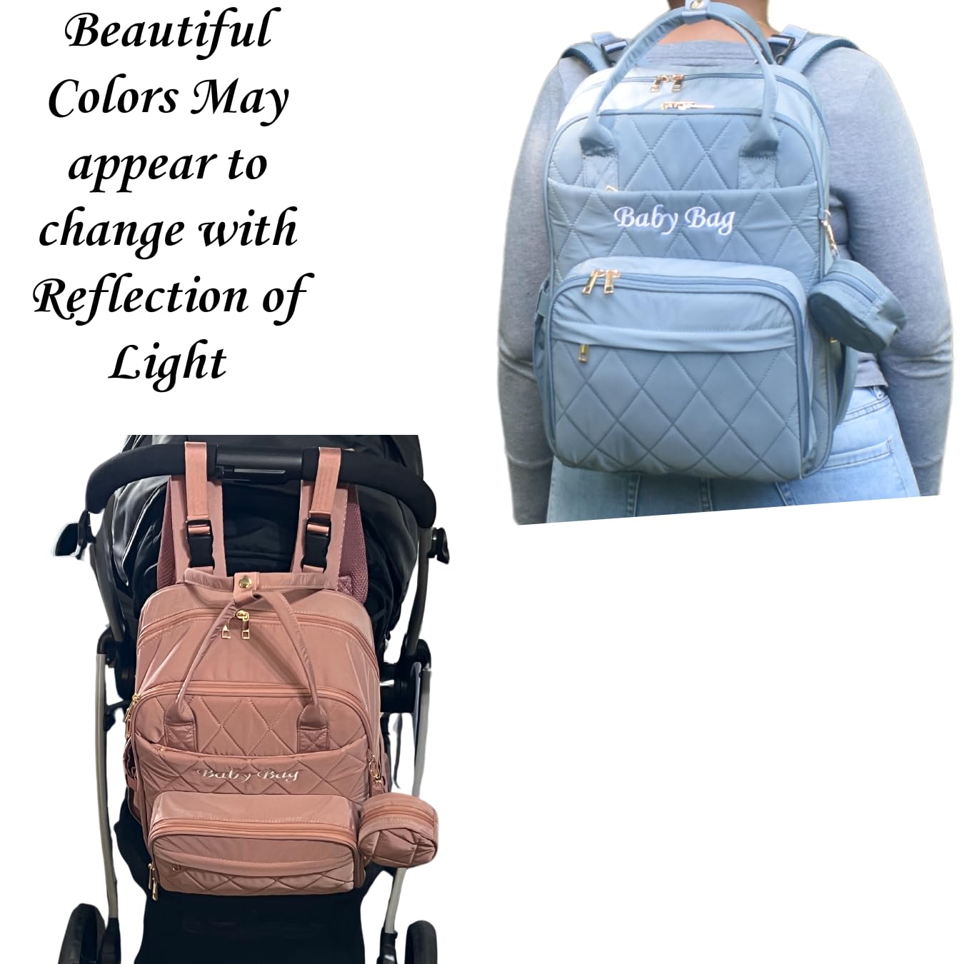 SLyTesha diaper backpack pink hospital bag setup illustrates labor-ready options.