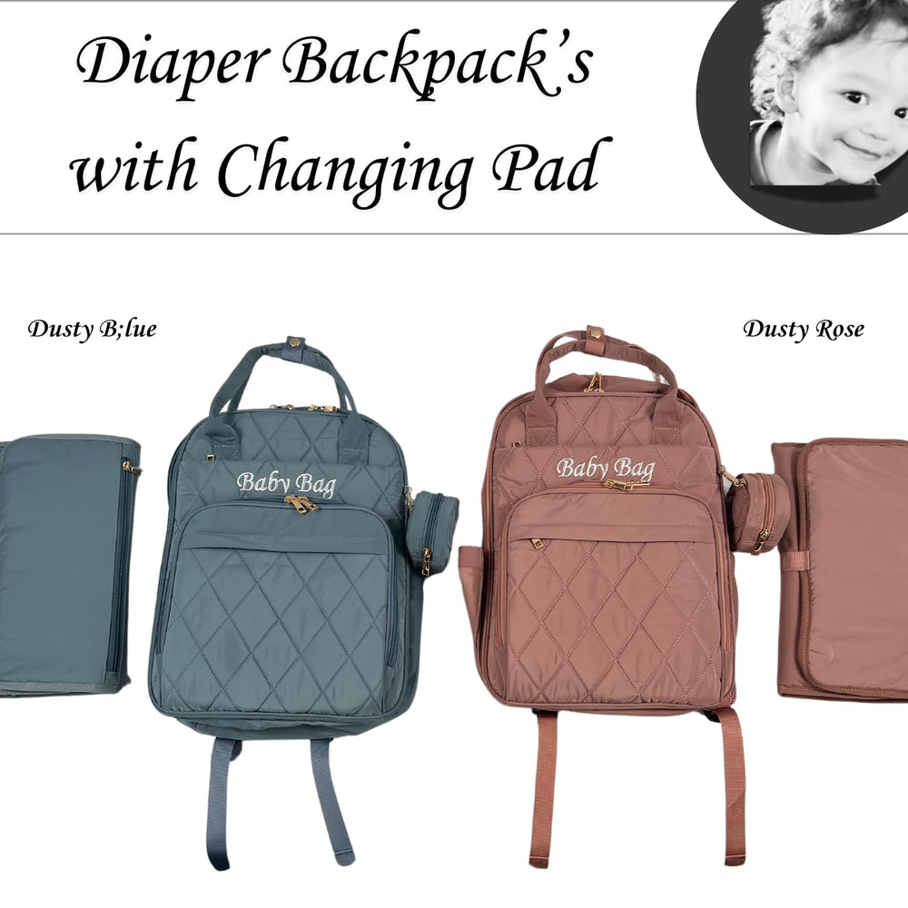 SLyTesha diaper backpack pink padded handles offer comfortable carry all day.