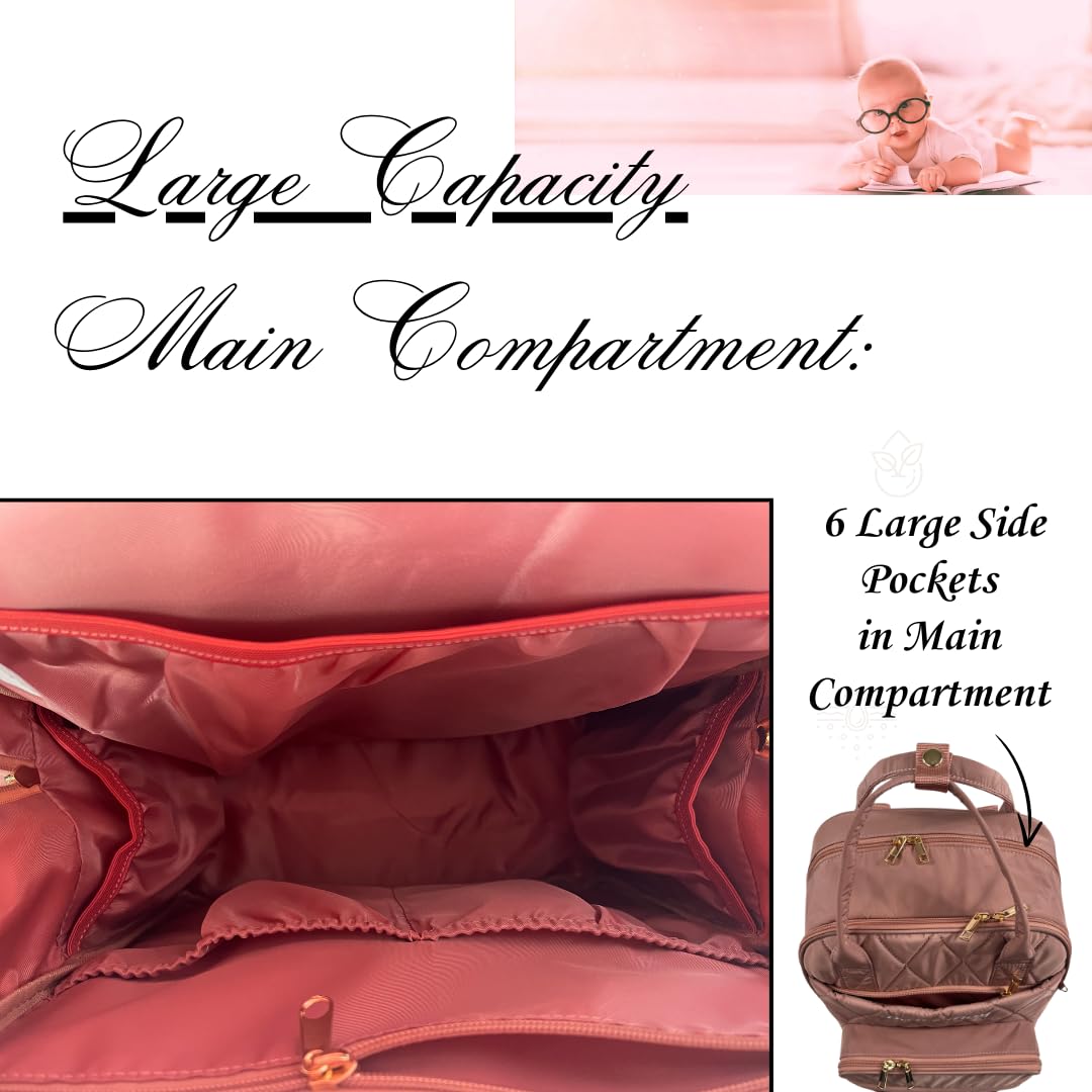 SLyTesha diaper backpack pink travel-ready setup proves versatile on trips.