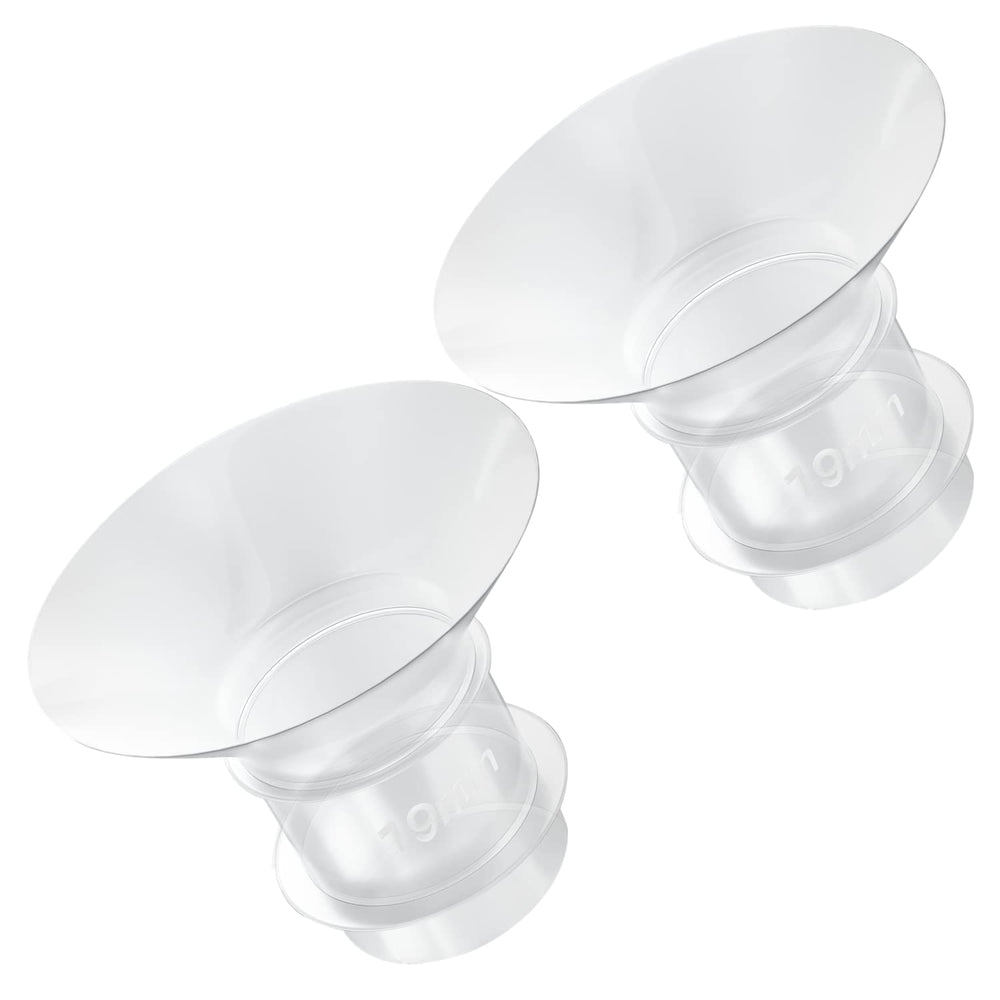 Smarbore flange insert 19mm enhances fit for compatible breastpump shields for comfortable pumping.