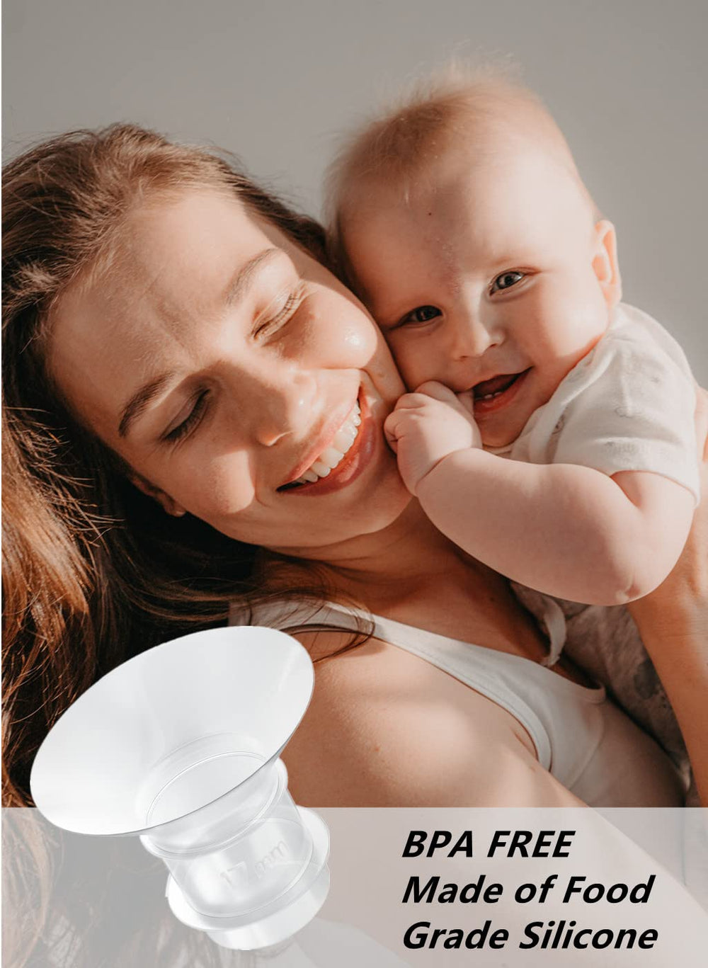 Smarbore right-size flange insert supports comfortable pumping sessions.