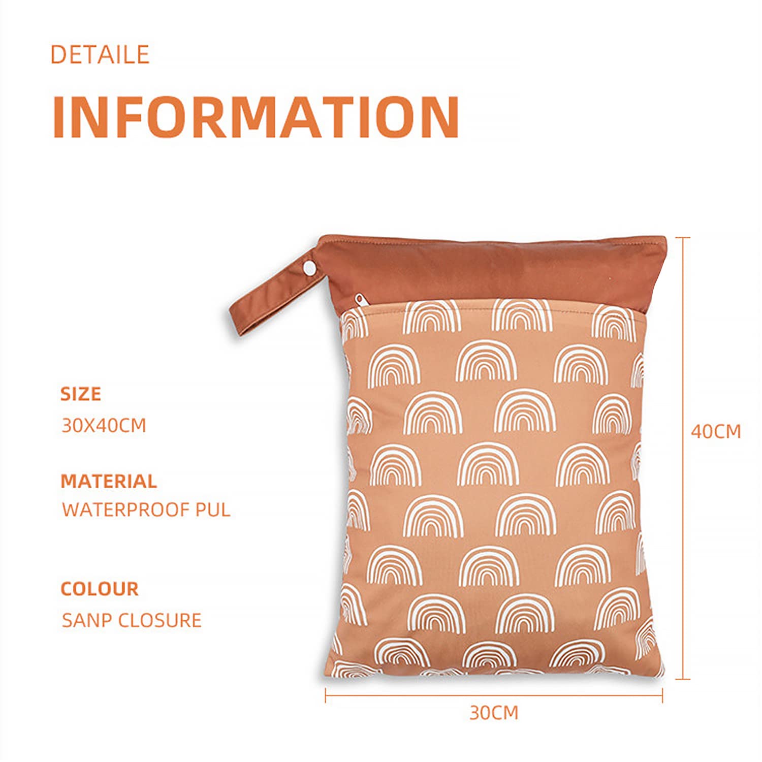 Smarbore beige opened zipper showing two pockets for organization