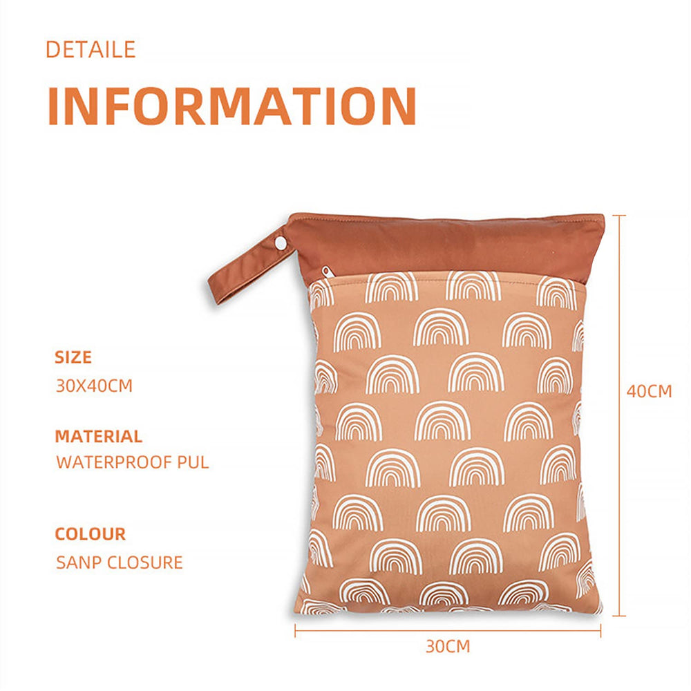 Smarbore beige opened zipper showing two pockets for organization