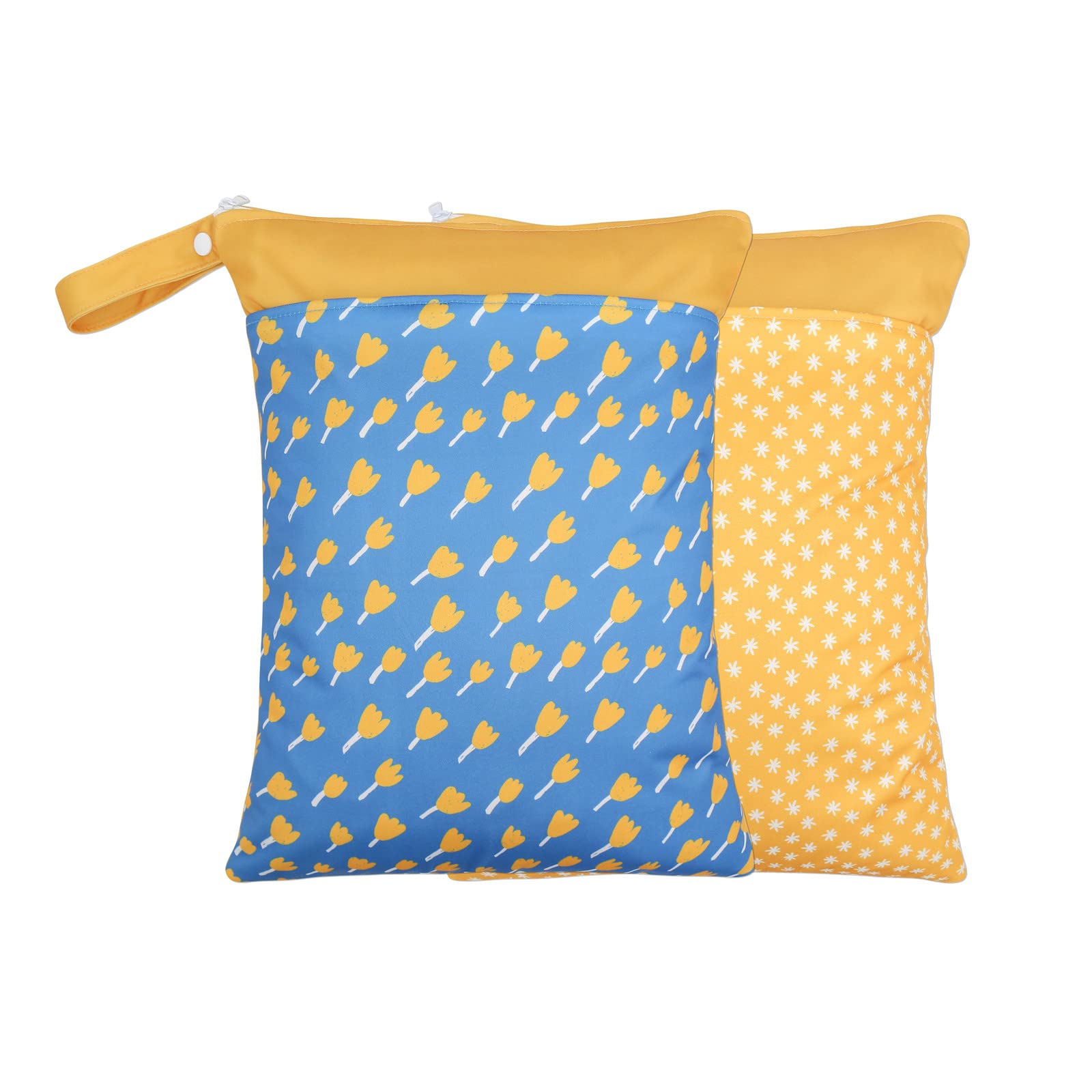 Smarbore wet-dry bags two compartments keep wet and dry items organized during daycare or travel.
