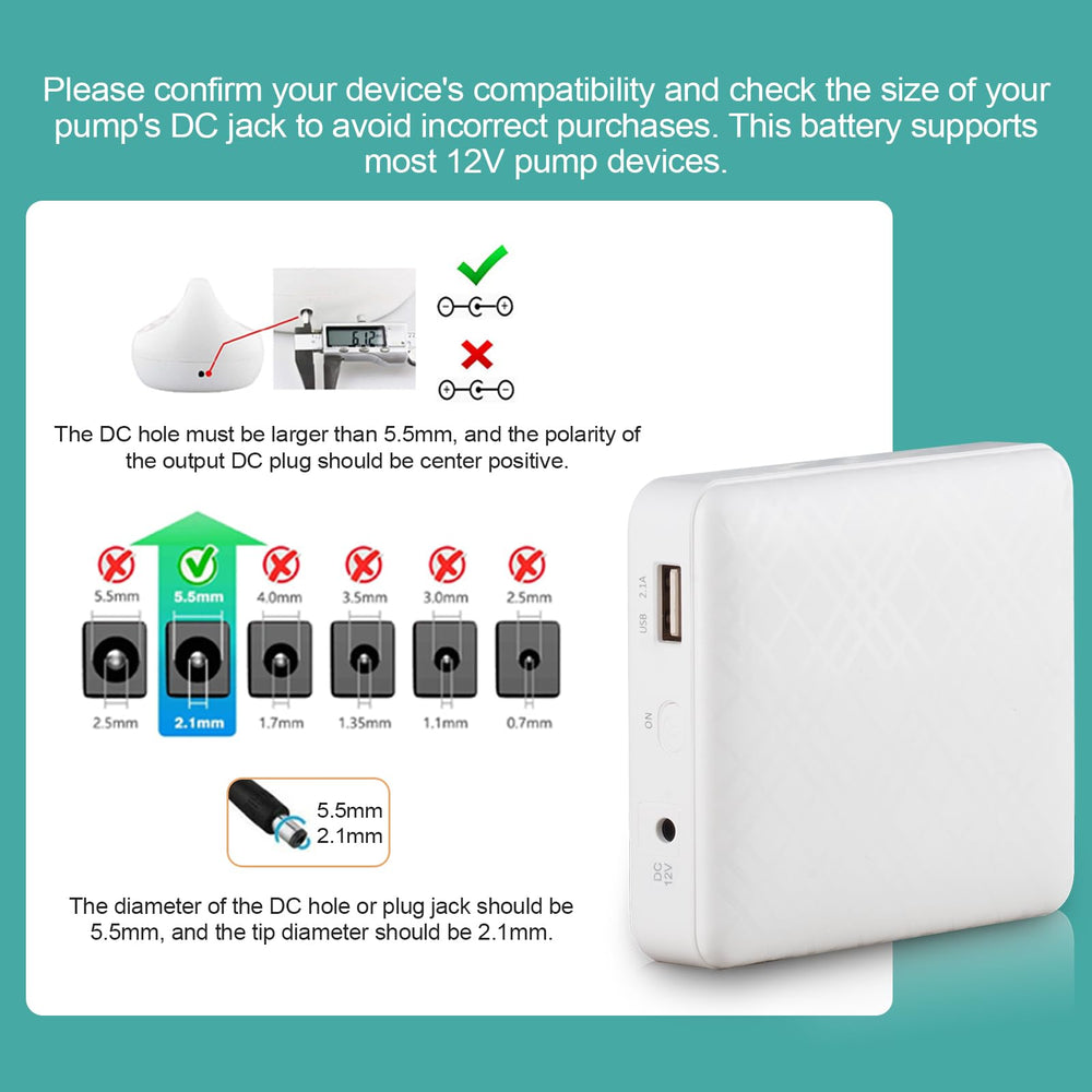 Smarkey battery with USB port showing 5V 1A charging capability