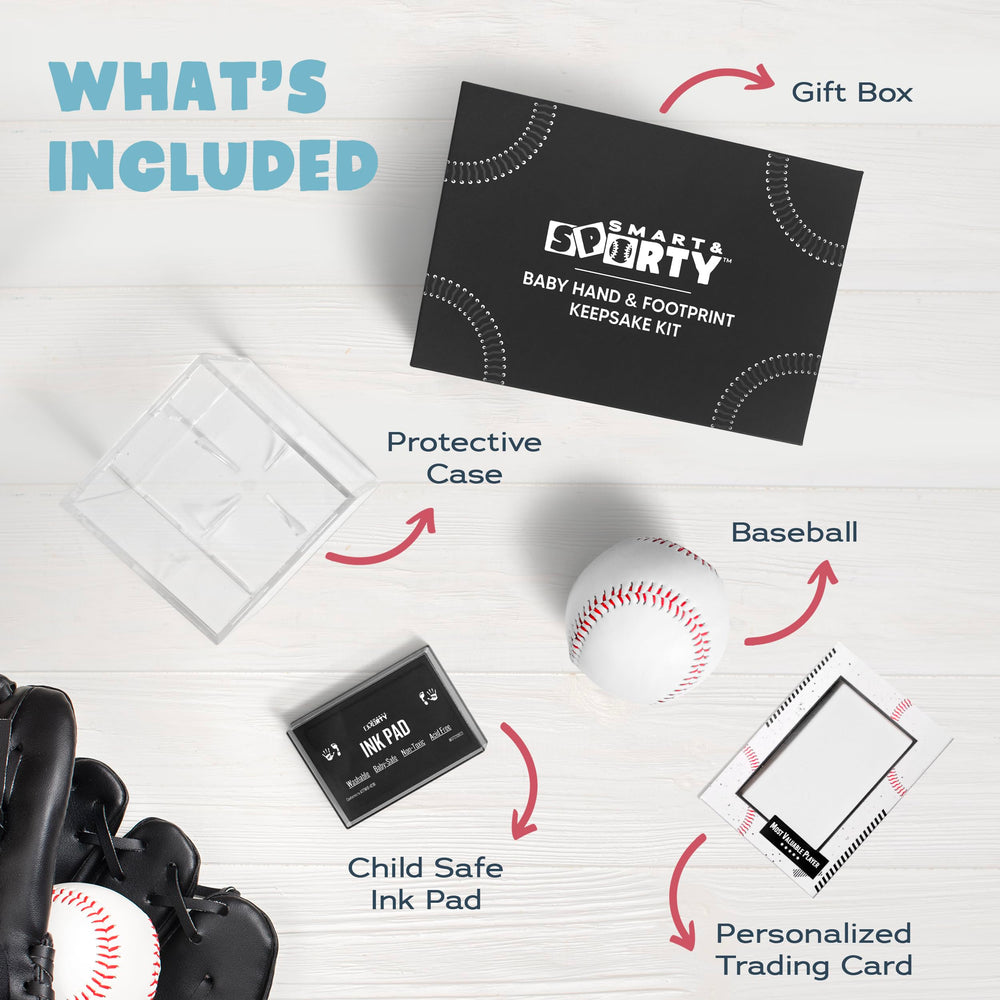 Smart and Sporty baseball display case highlighting the keepsake presentation