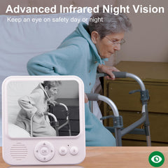 Smart Caregiver Video Monitor portable device with belt clip for hands-free monitoring.