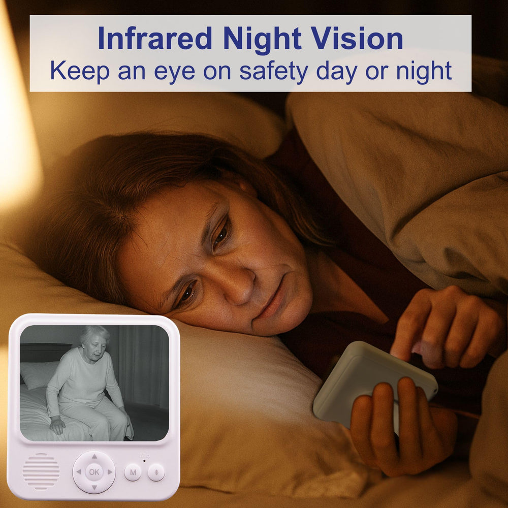 Smart Caregiver Video Monitor two-way audio enables quick conversations with loved ones.