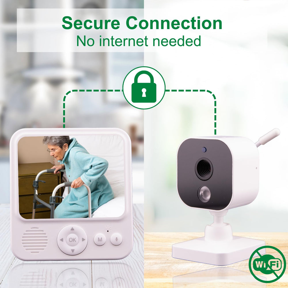 Smart Caregiver Video Monitor VOX mode saves battery by listening for activity.